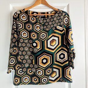 Sandro Ferrone Italian Geometric Print Top